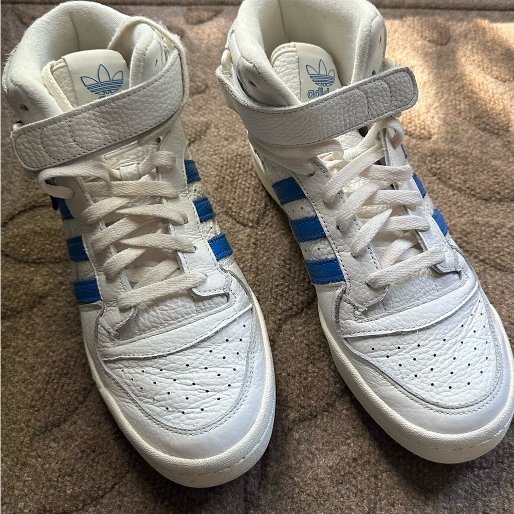 Adidas Originals Men’s Forum Mid White Blue Bird GX1021 Size 10 - Picture 3 of 14